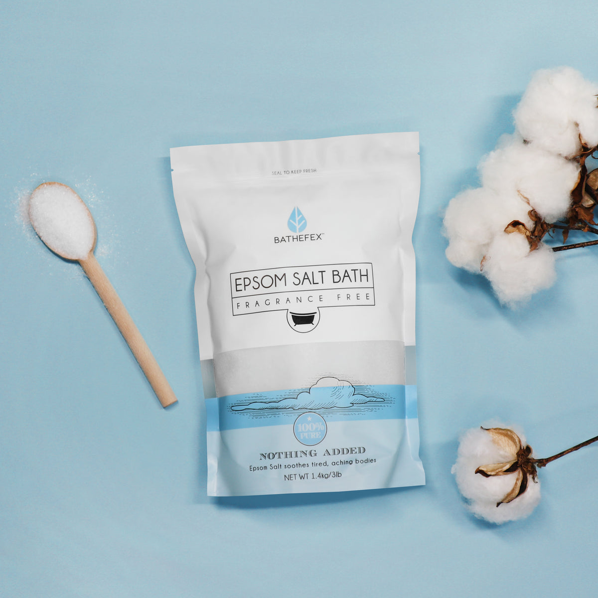 BATHEFEX BODY EPSOM SALT - FRAGRANCE FREE 750G