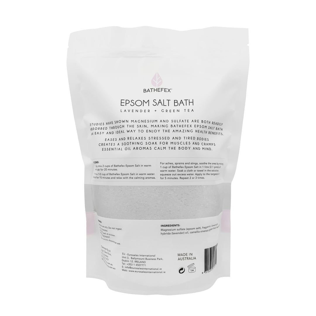 BATHEFEX BODY EPSOM SALT - LAVENDER + GREEN TEA 1.4KG